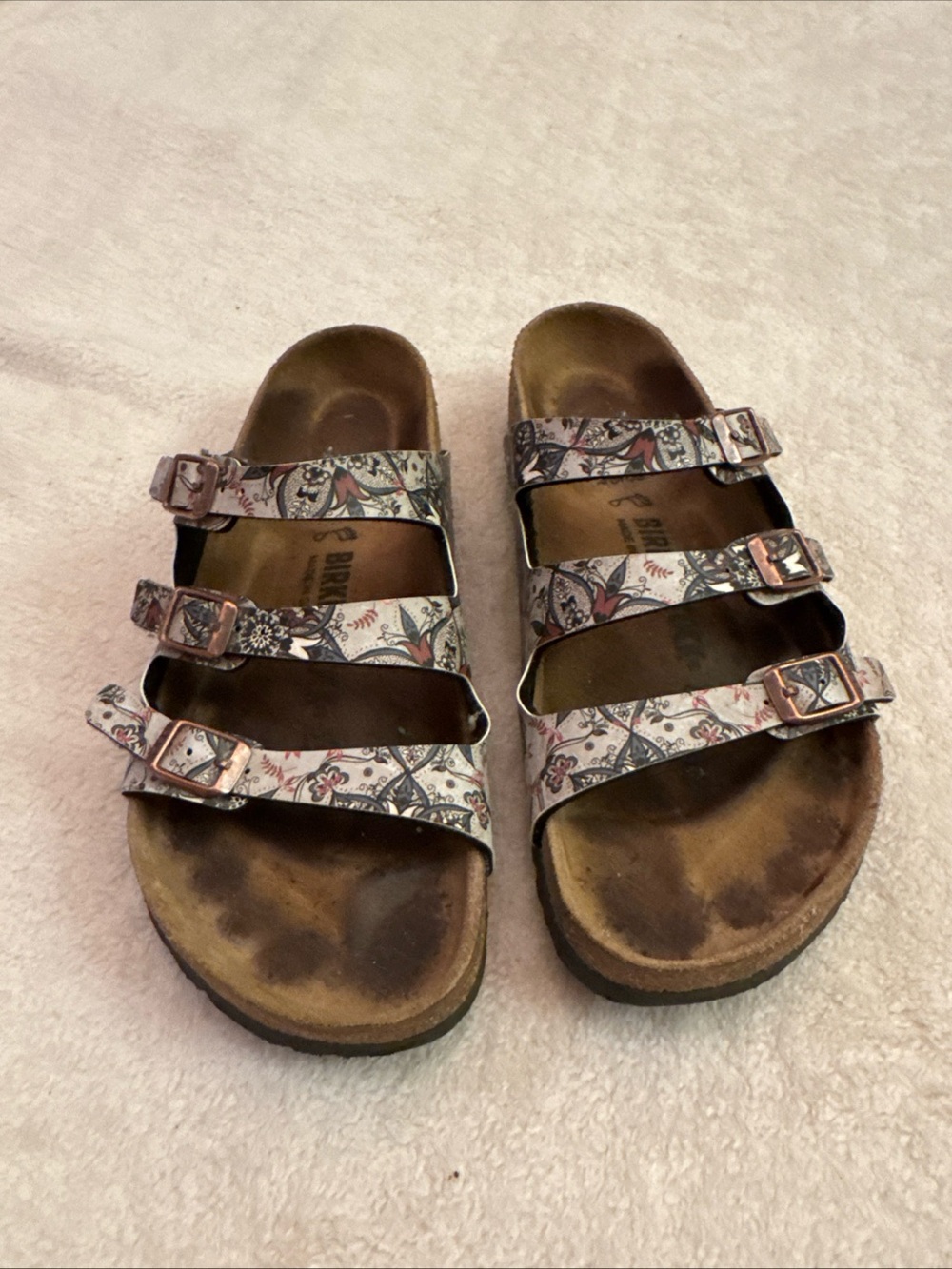 Birkenstock Size 38 Boho Floral Florida Fresh Sandals Womens US Size 7-7.5